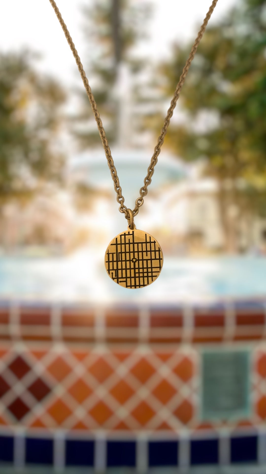 Old Towne Map Necklace