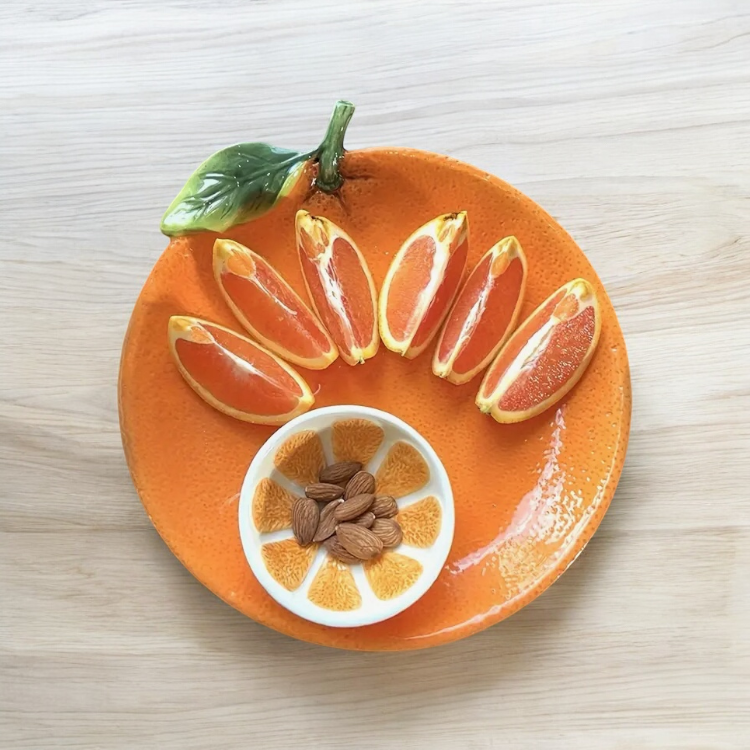 Ceramic Orange Serving Set