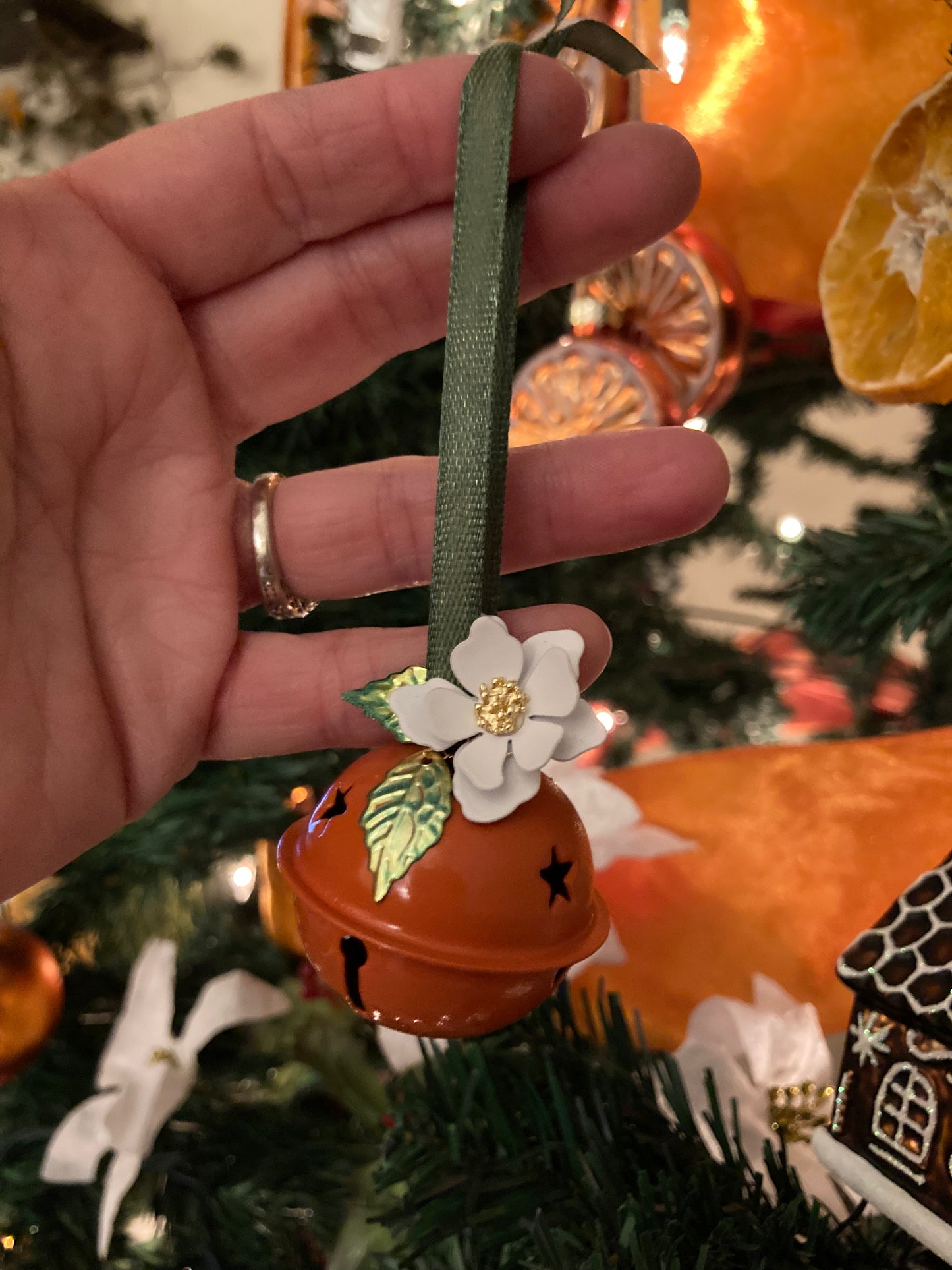 Orange Blossom Jingle Bell Ornaments
