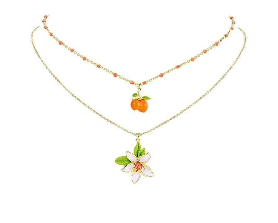ORANGE BLOSSOMS Stacked Necklace