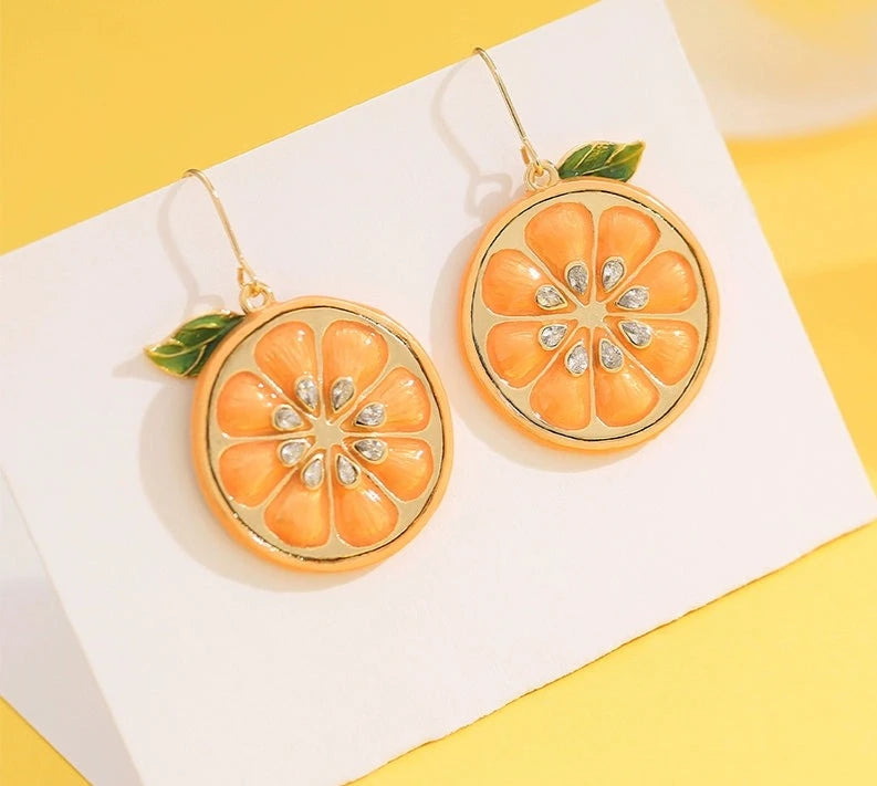 Orange Slice Earrings