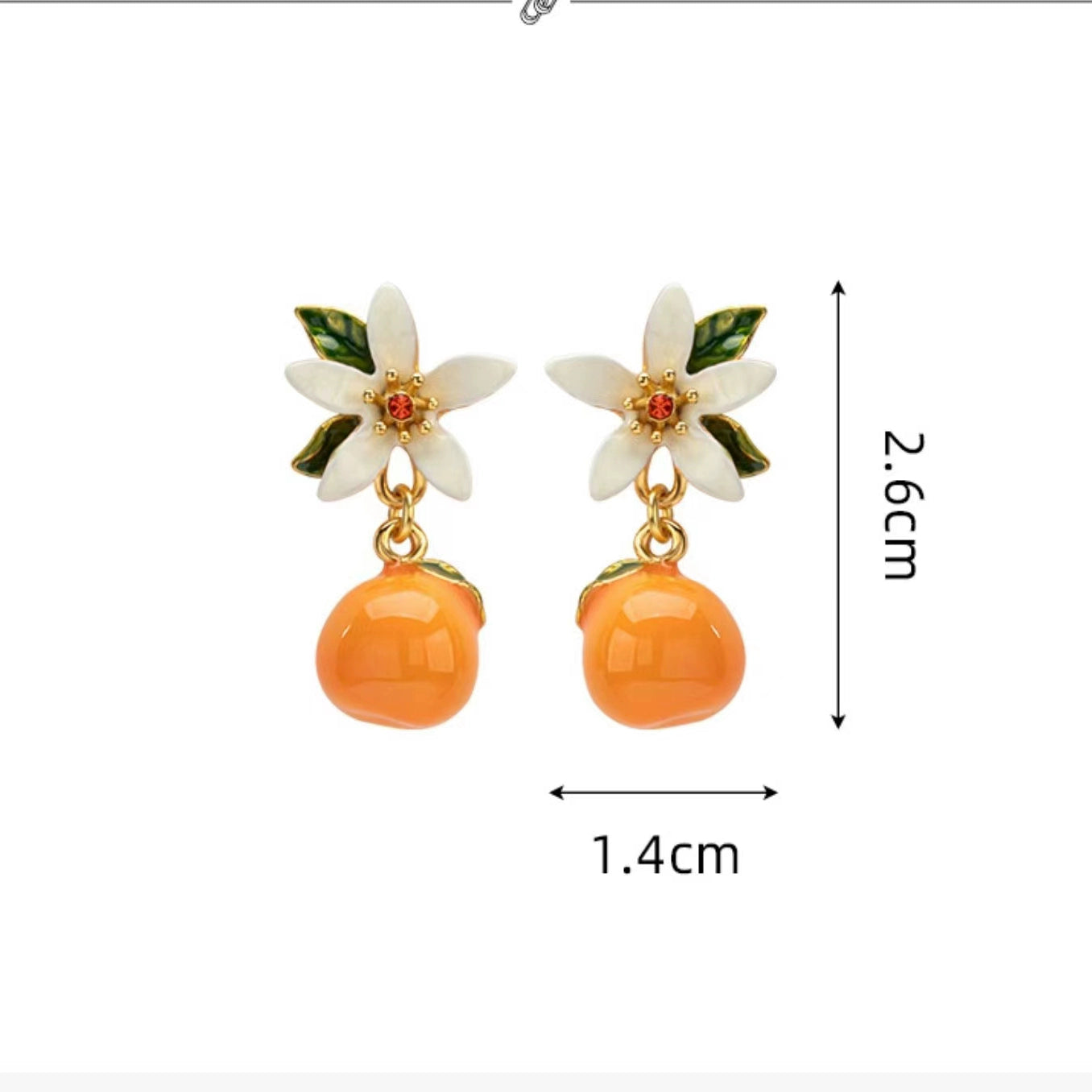 Sweet Cute Orange Flower Earrings