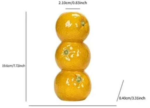 Triple Orange Ceramic Vase