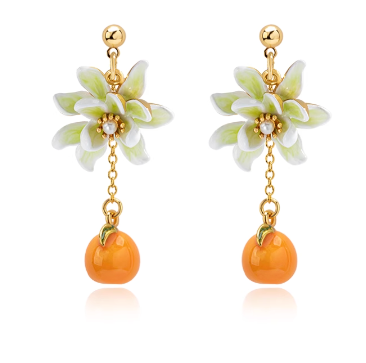 OT Orange Petals Drop Earrings