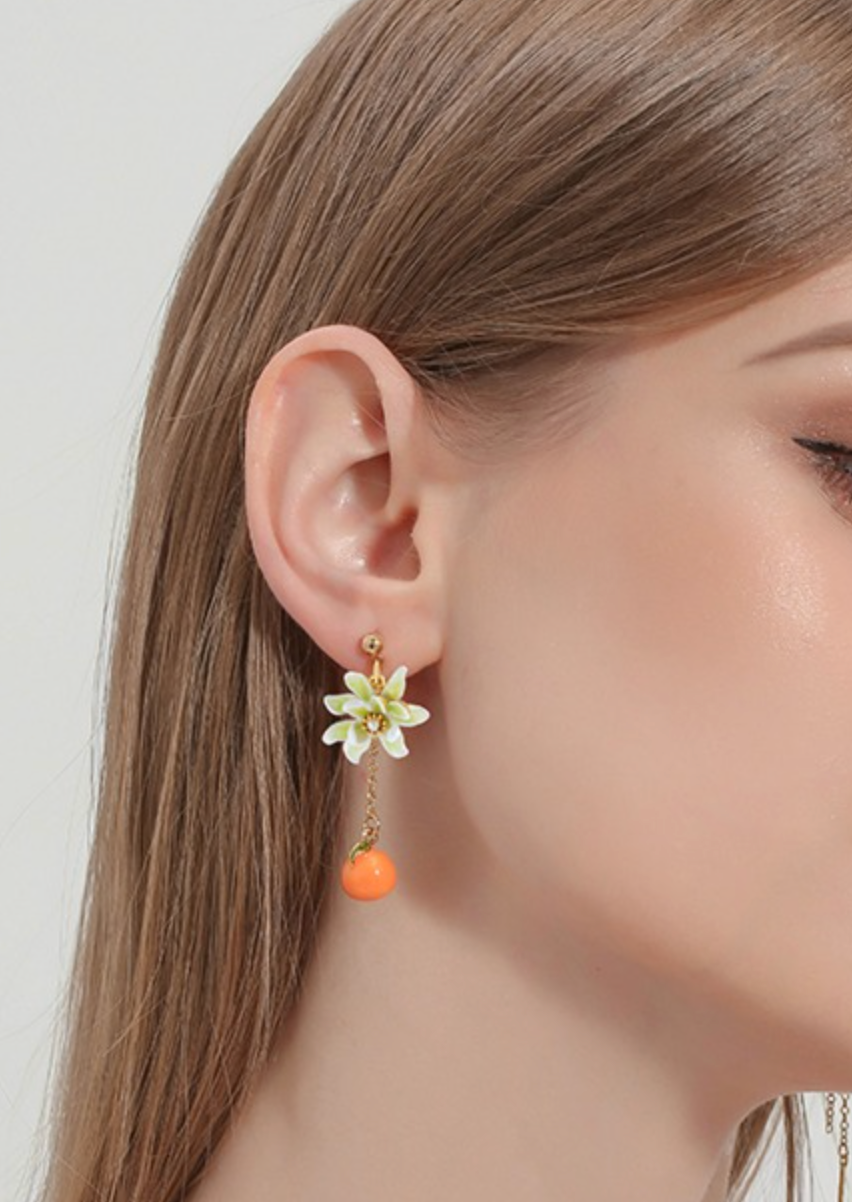 OT Orange Petals Drop Earrings
