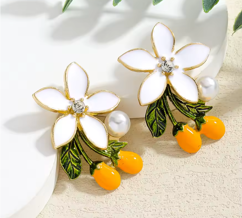 ✨🌼 Orange Blossom Pearl Earrings 🌼✨