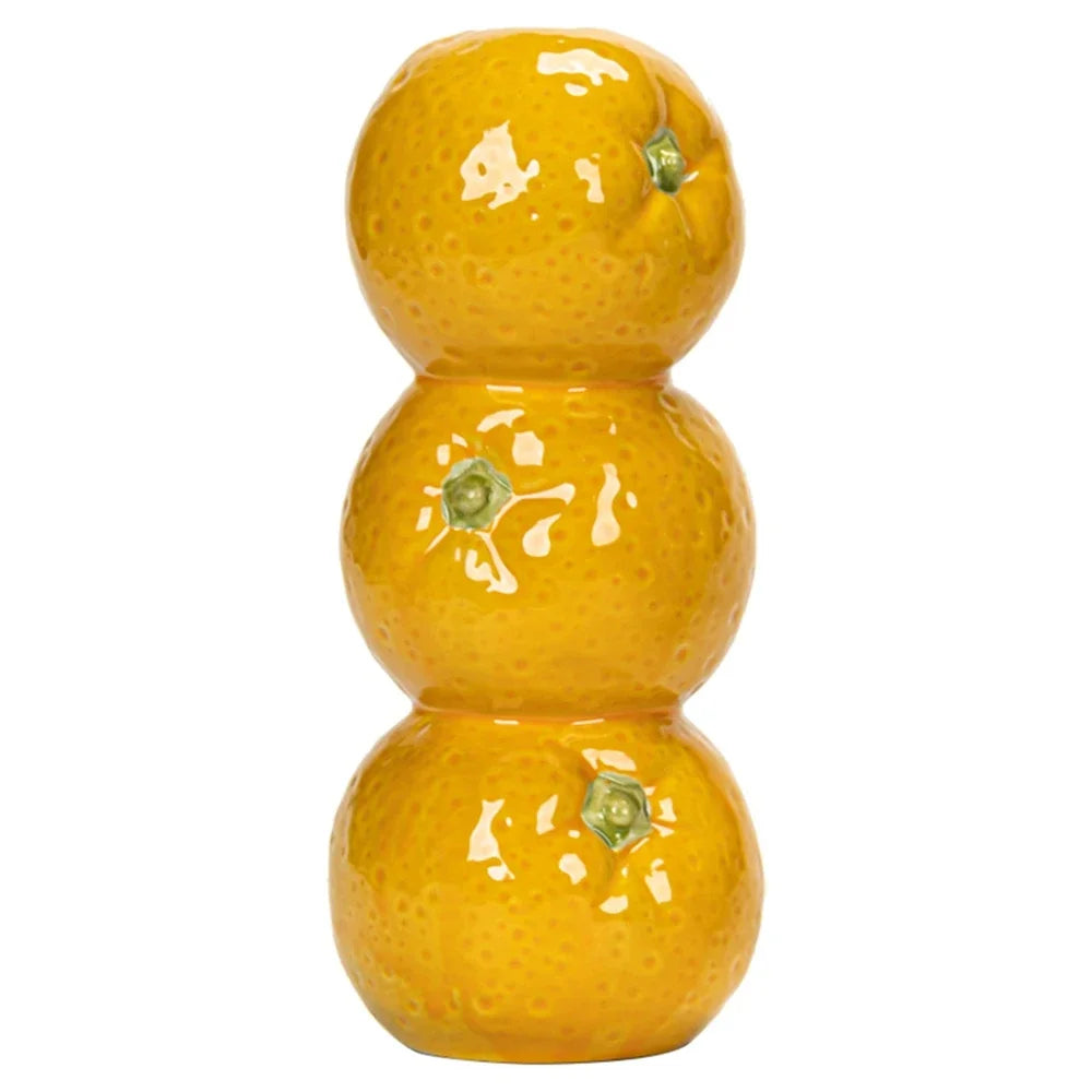 Triple Orange Ceramic Vase