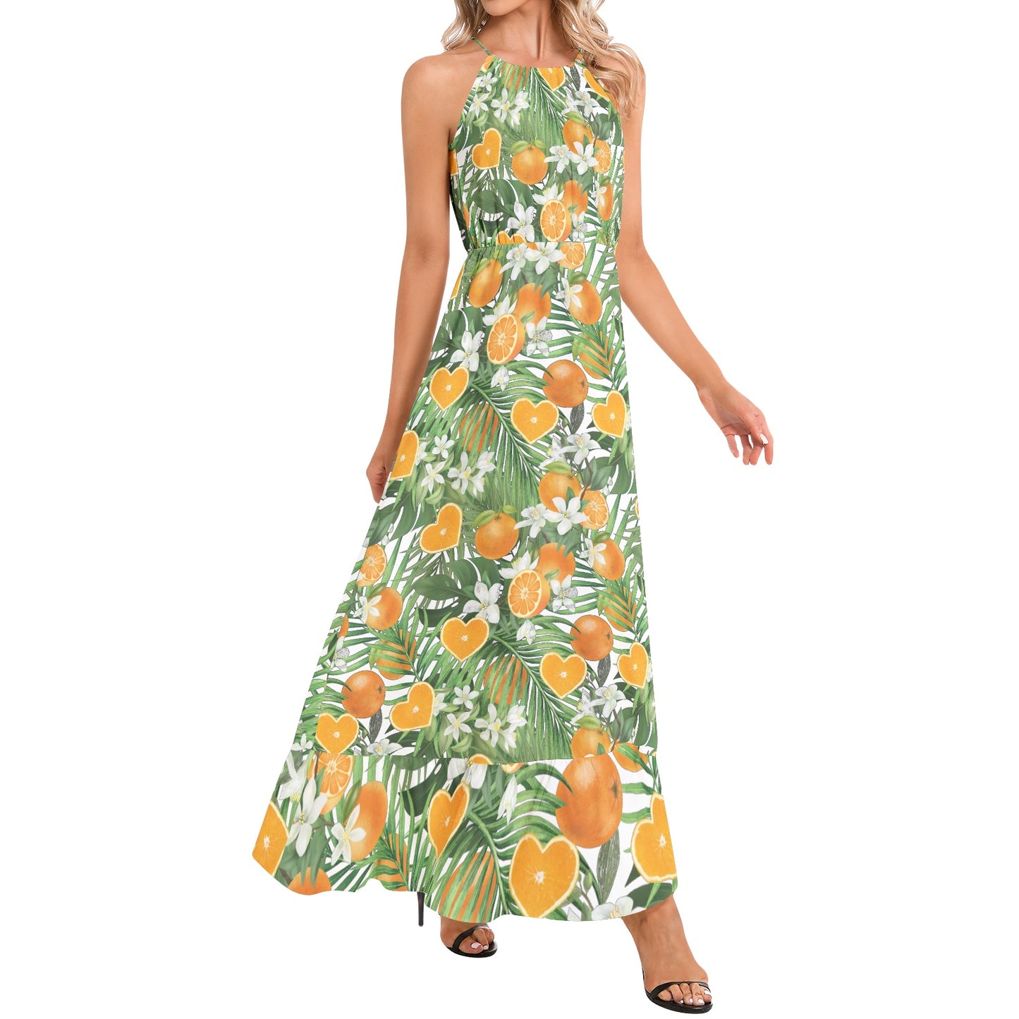 Love Orange Ruffle Hem Halter Neck Maxi Dress - 50% profits donated to Love Orange