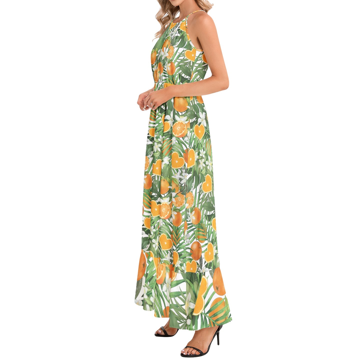 Love Orange Ruffle Hem Halter Neck Maxi Dress - 50% profits donated to Love Orange