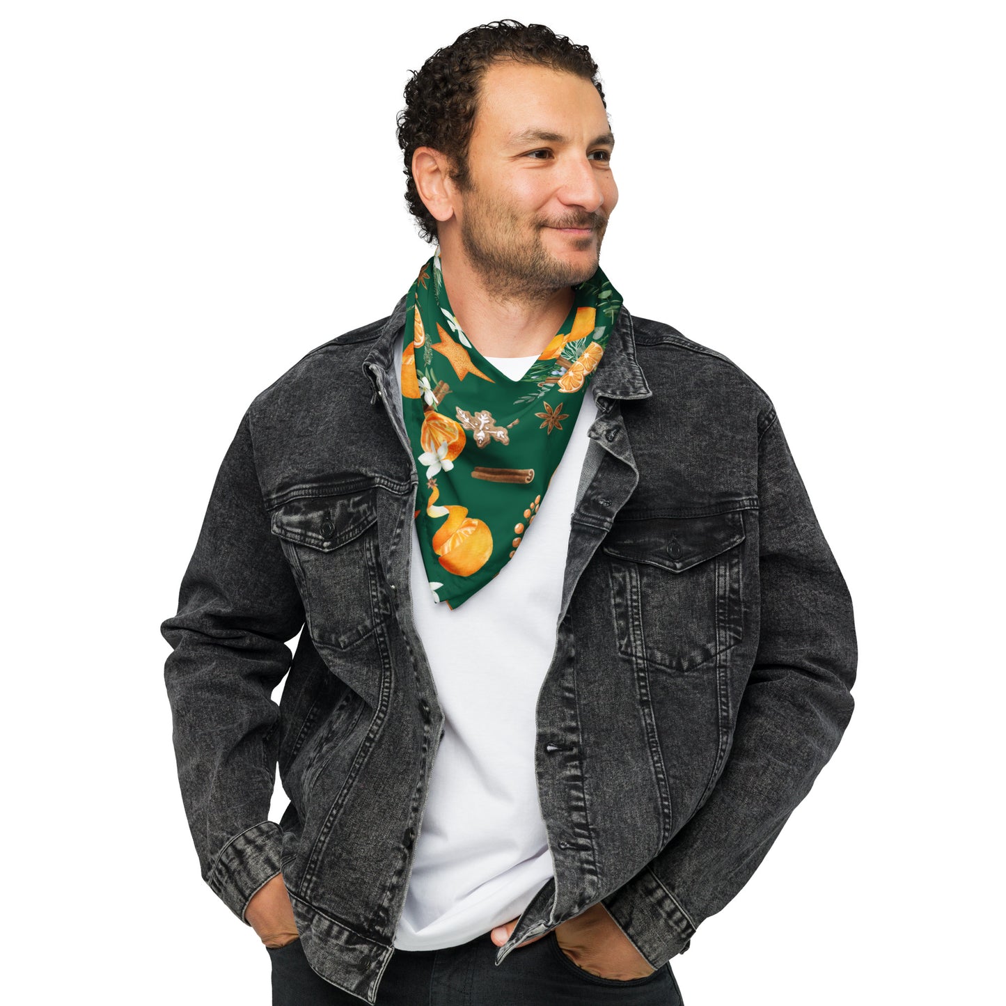 Christmas Orange Spice print bandana