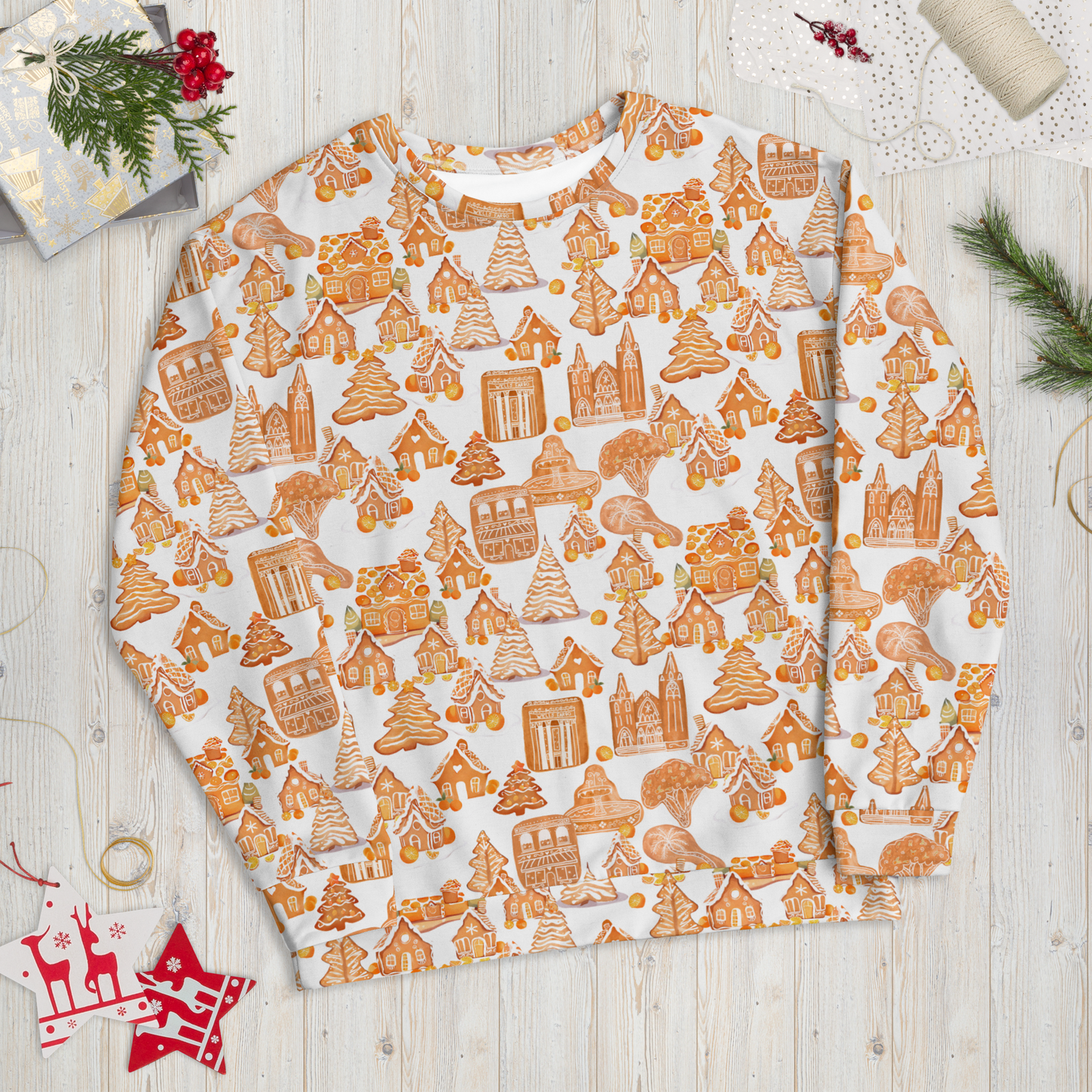 Old Towne Orange Gingerbread Village Sweatshirt