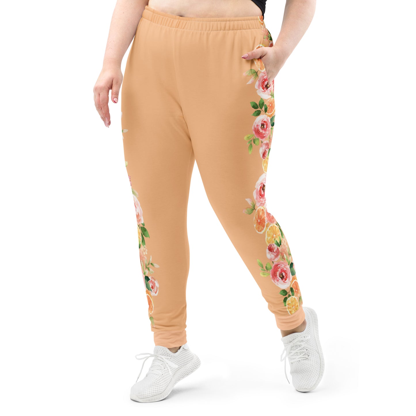 Orange Spring Floral Women's Joggers