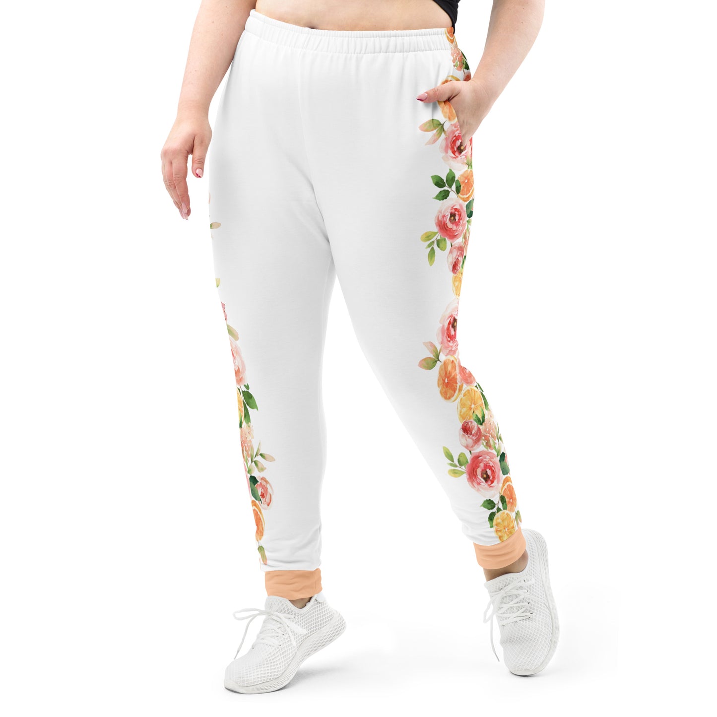 Orange Spring Floral Women's Joggers