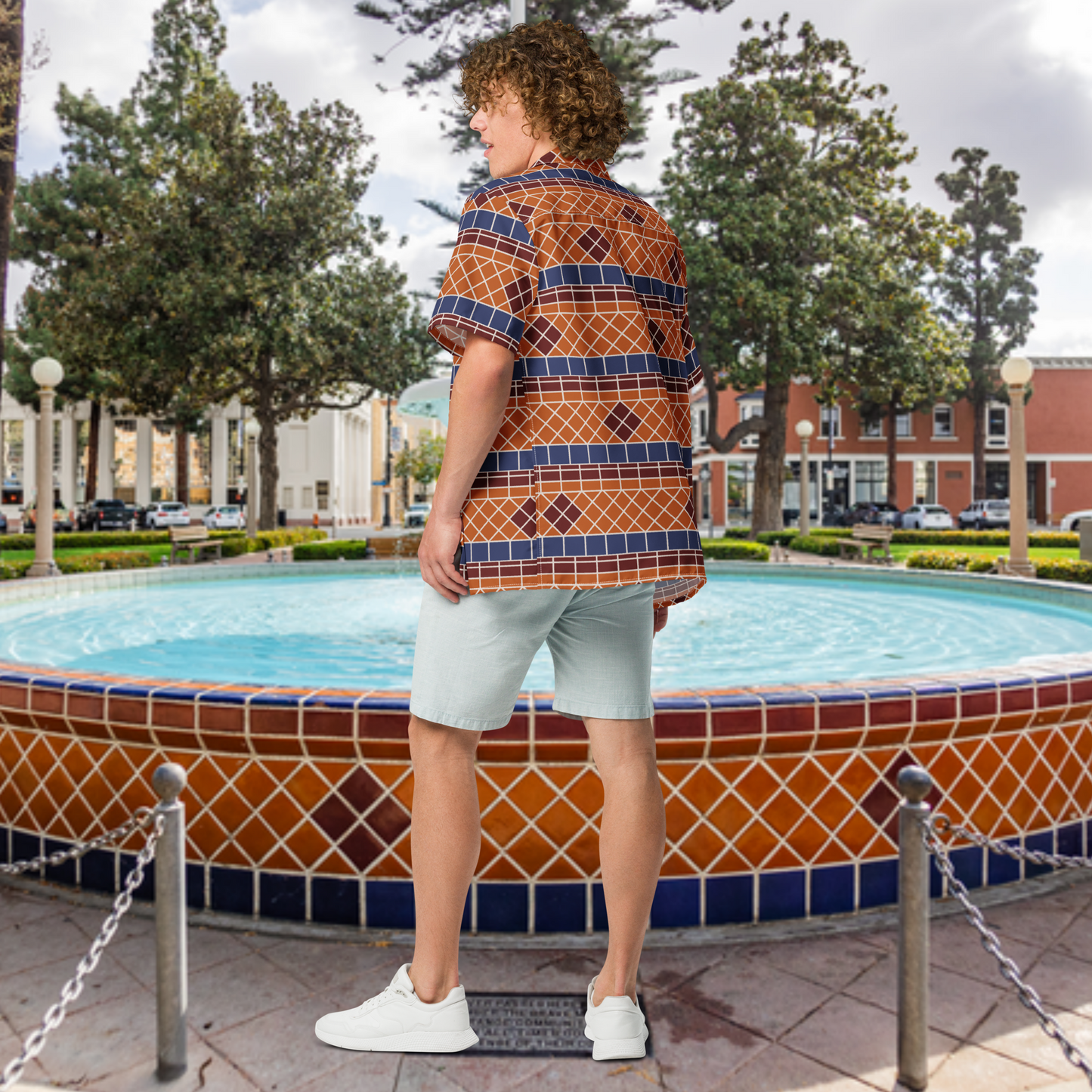 Fountain Tile button shirt