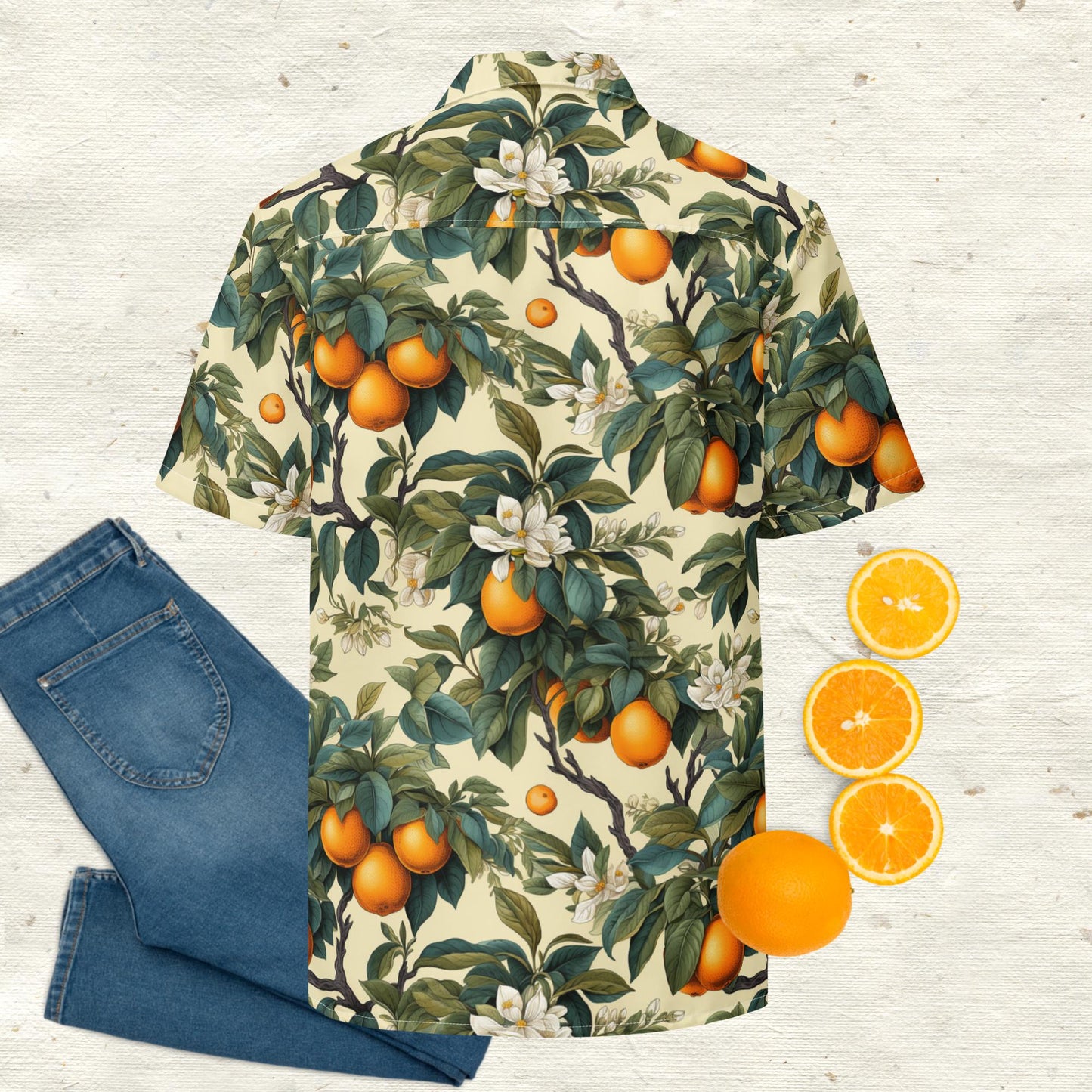 Botanical Citrus Unisex button shirt