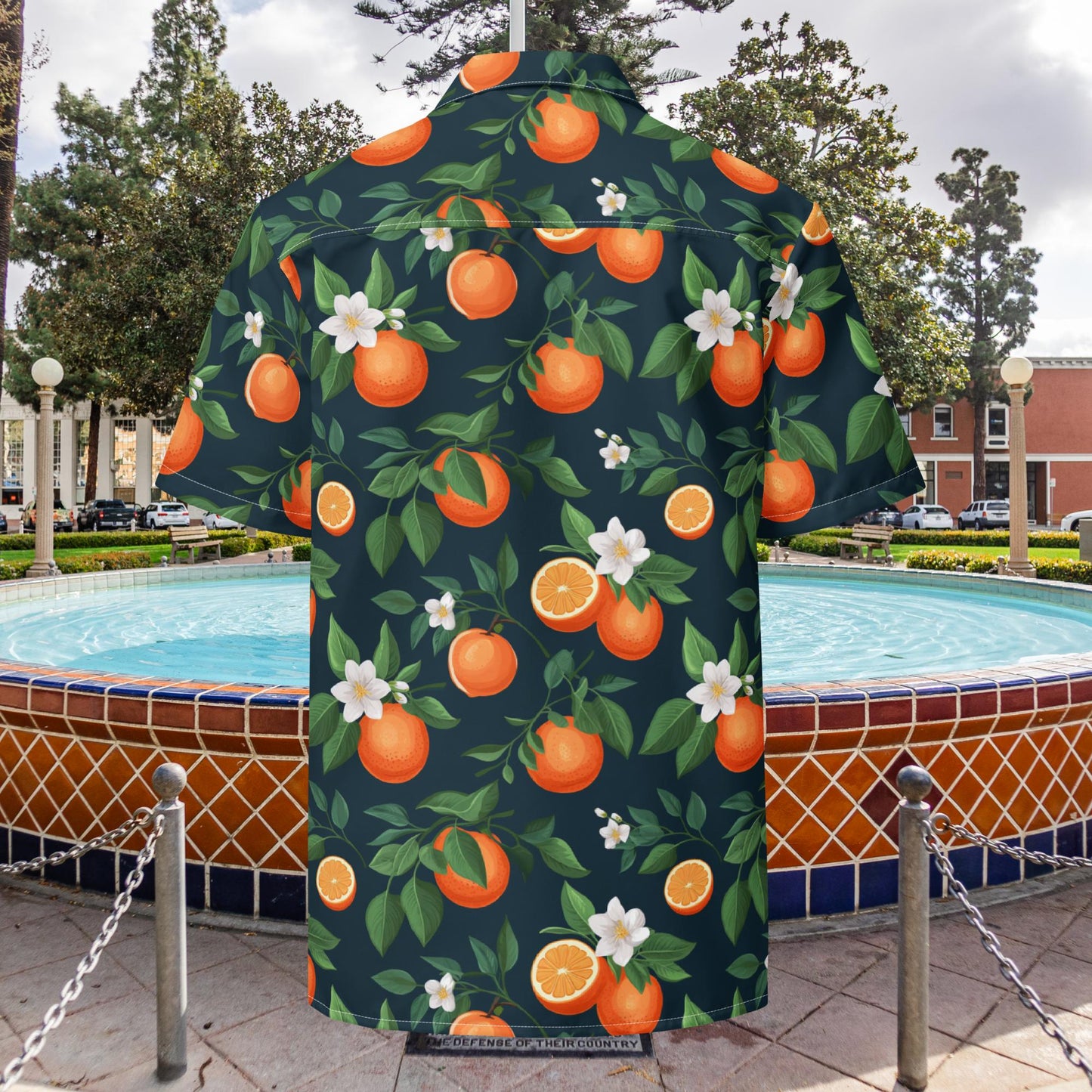 Navy Oranges button shirt