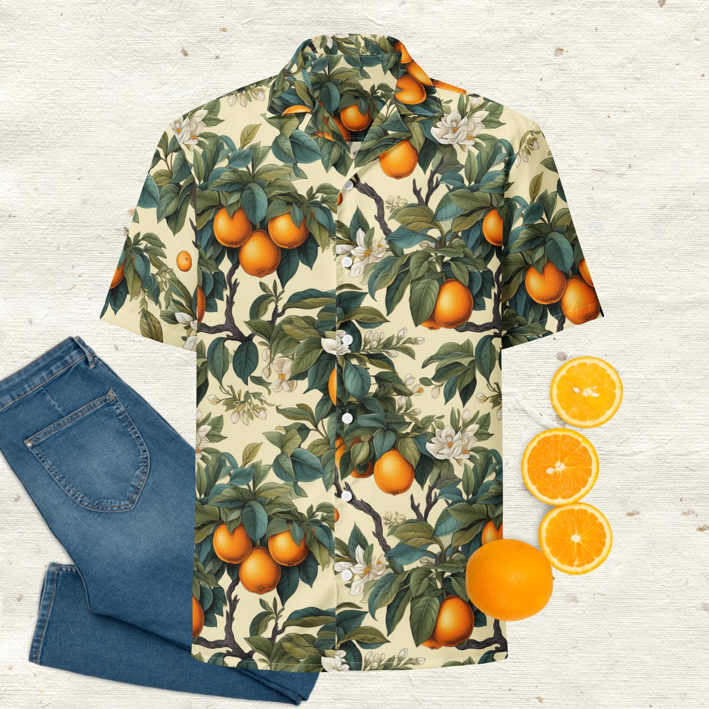 Botanical Citrus Unisex button shirt