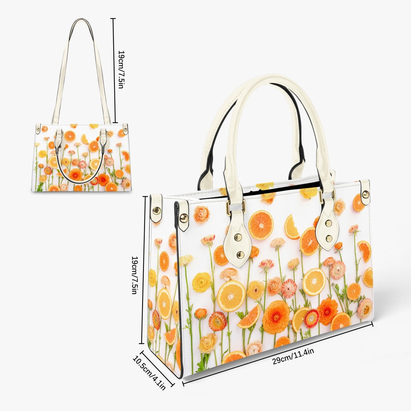 "Floral Cara Cara" Women's Purse - Long Strap