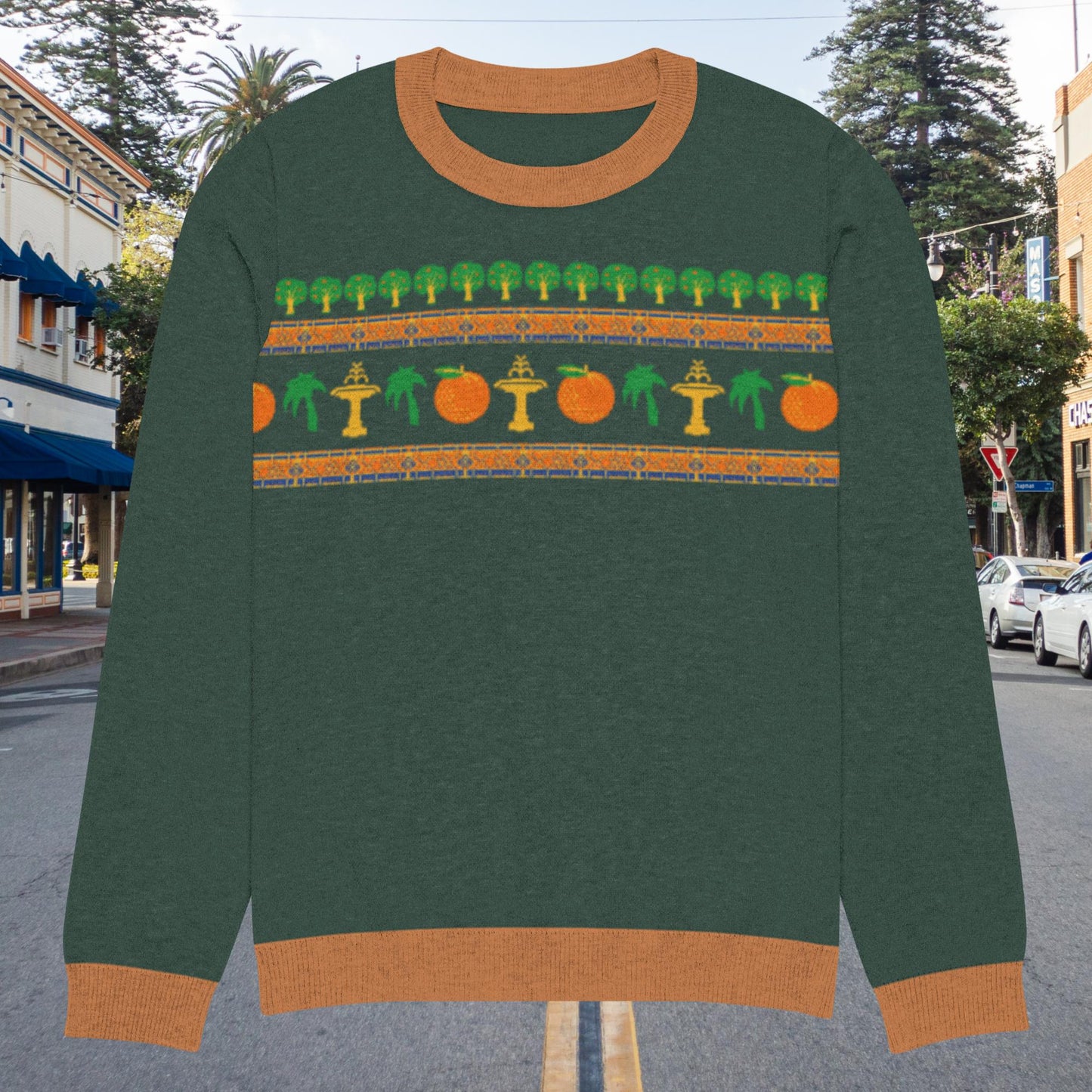 Old Towne Christmas Knitted crew neck sweater