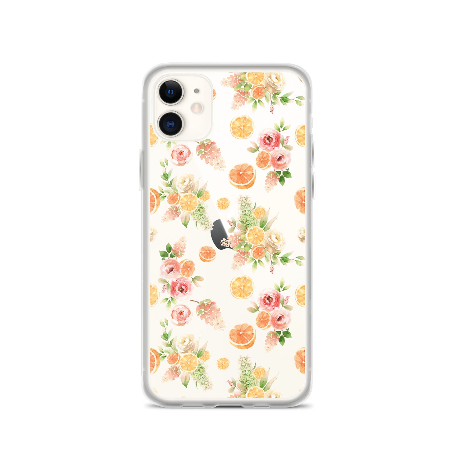 Orange Floral Clear Case for iPhone®