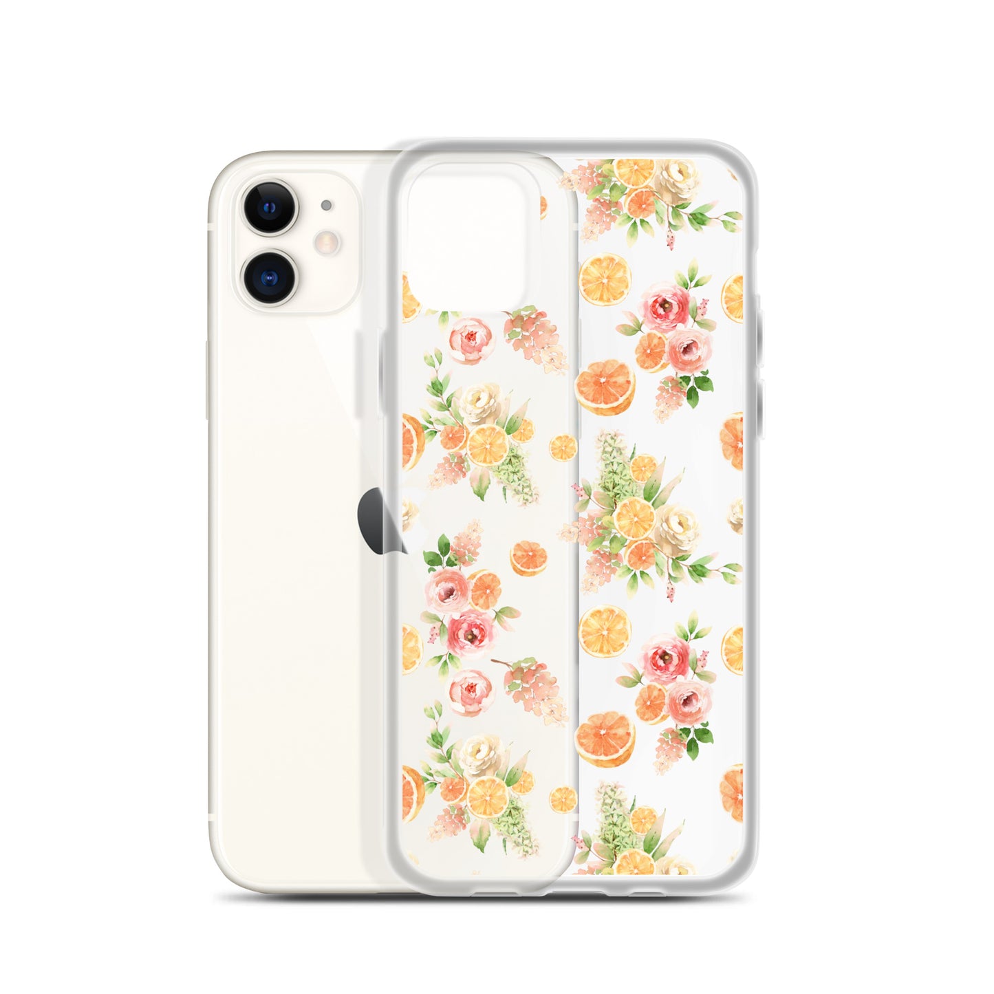 Orange Floral Clear Case for iPhone®