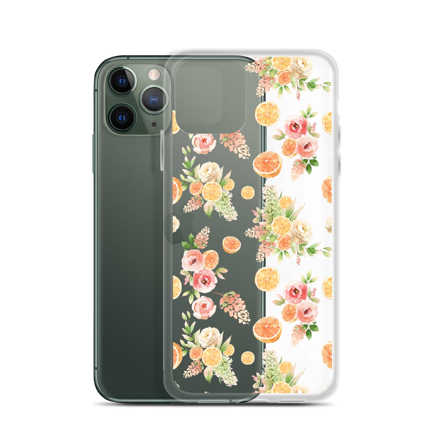 Orange Floral Clear Case for iPhone®