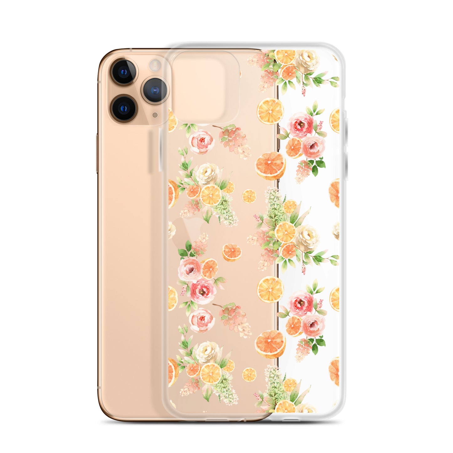 Orange Floral Clear Case for iPhone®