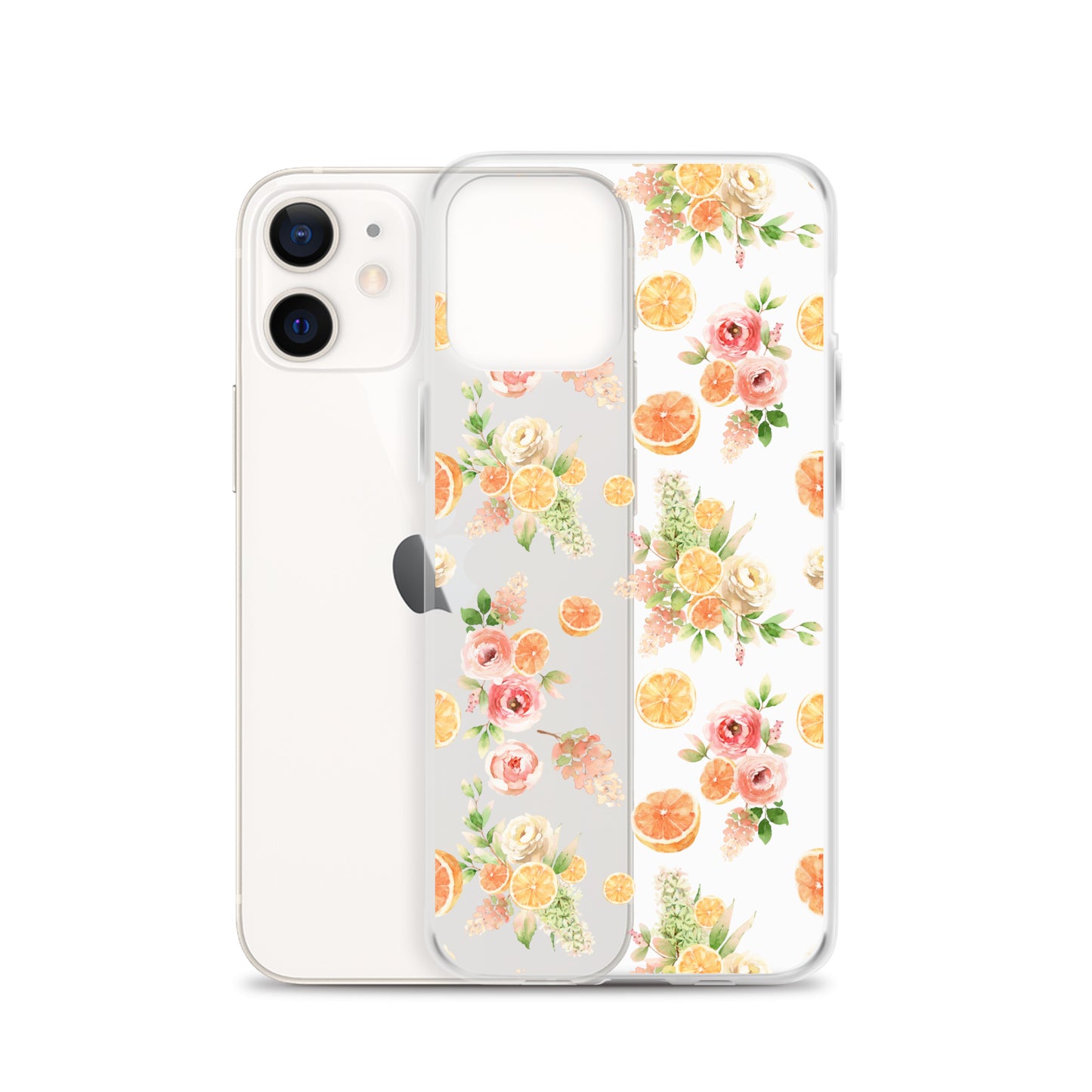 Orange Floral Clear Case for iPhone®