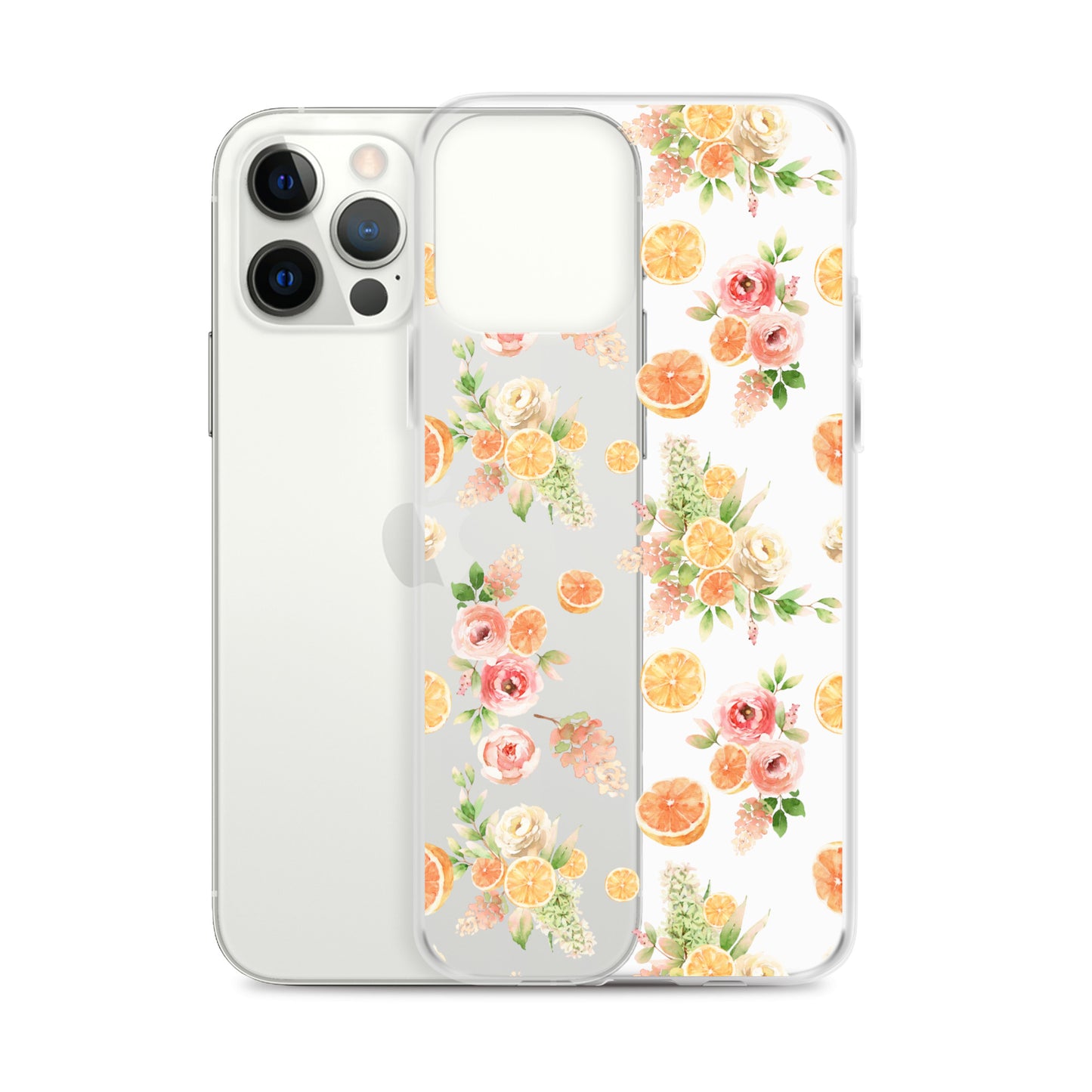 Orange Floral Clear Case for iPhone®