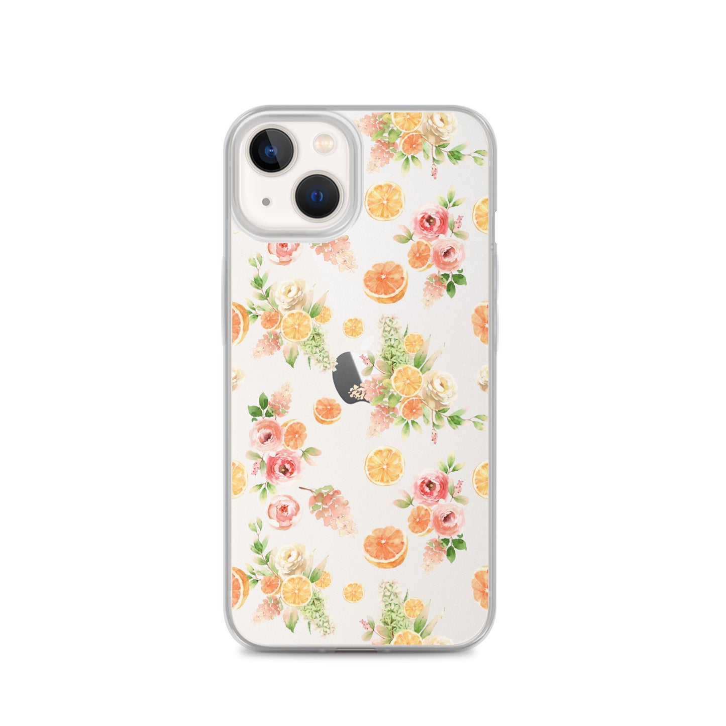 Orange Floral Clear Case for iPhone®