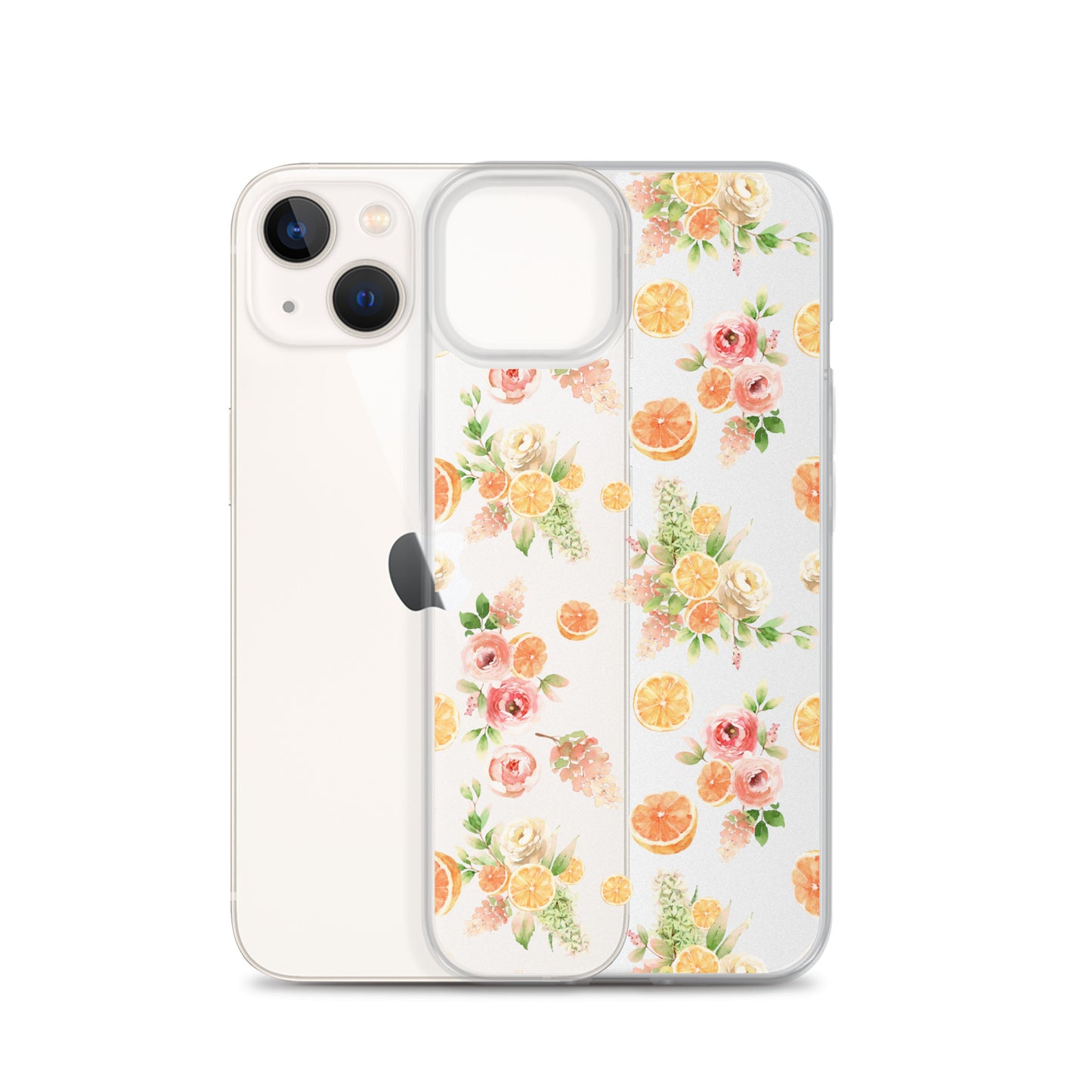 Orange Floral Clear Case for iPhone®