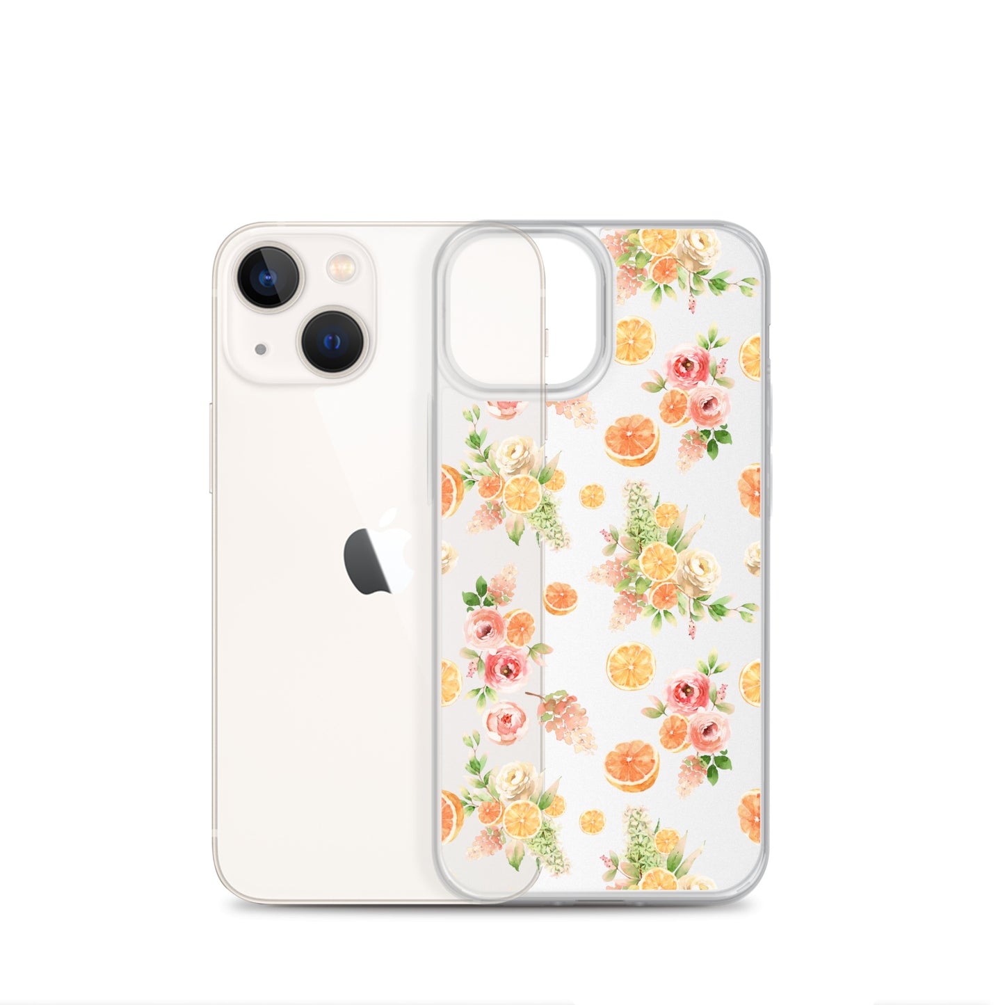 Orange Floral Clear Case for iPhone®