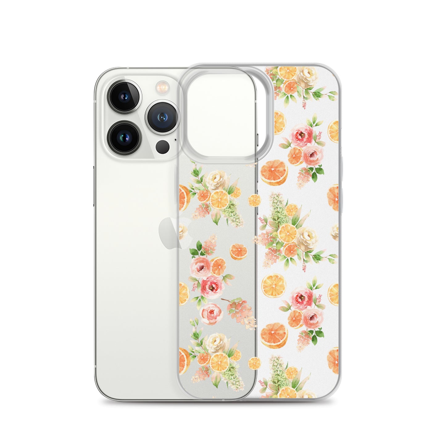 Orange Floral Clear Case for iPhone®