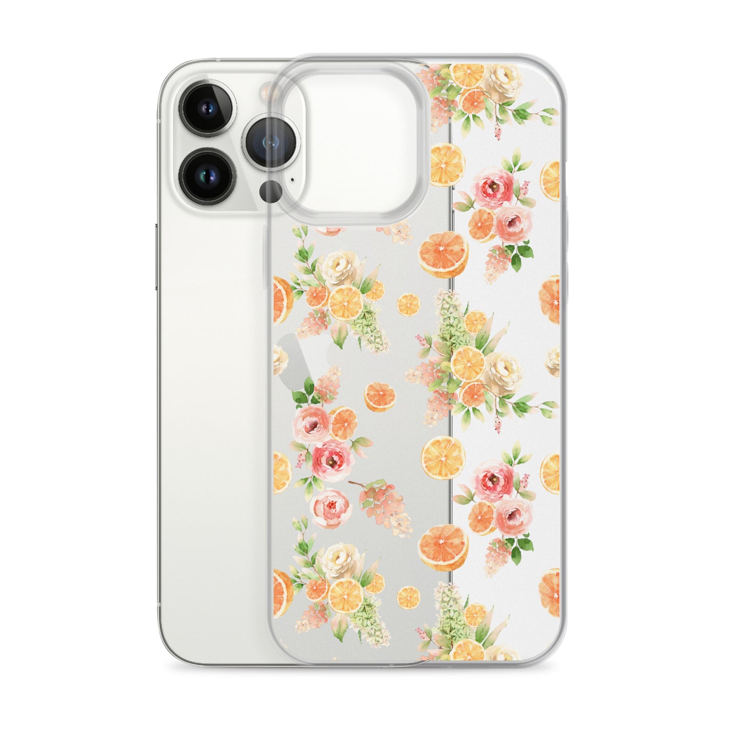 Orange Floral Clear Case for iPhone®