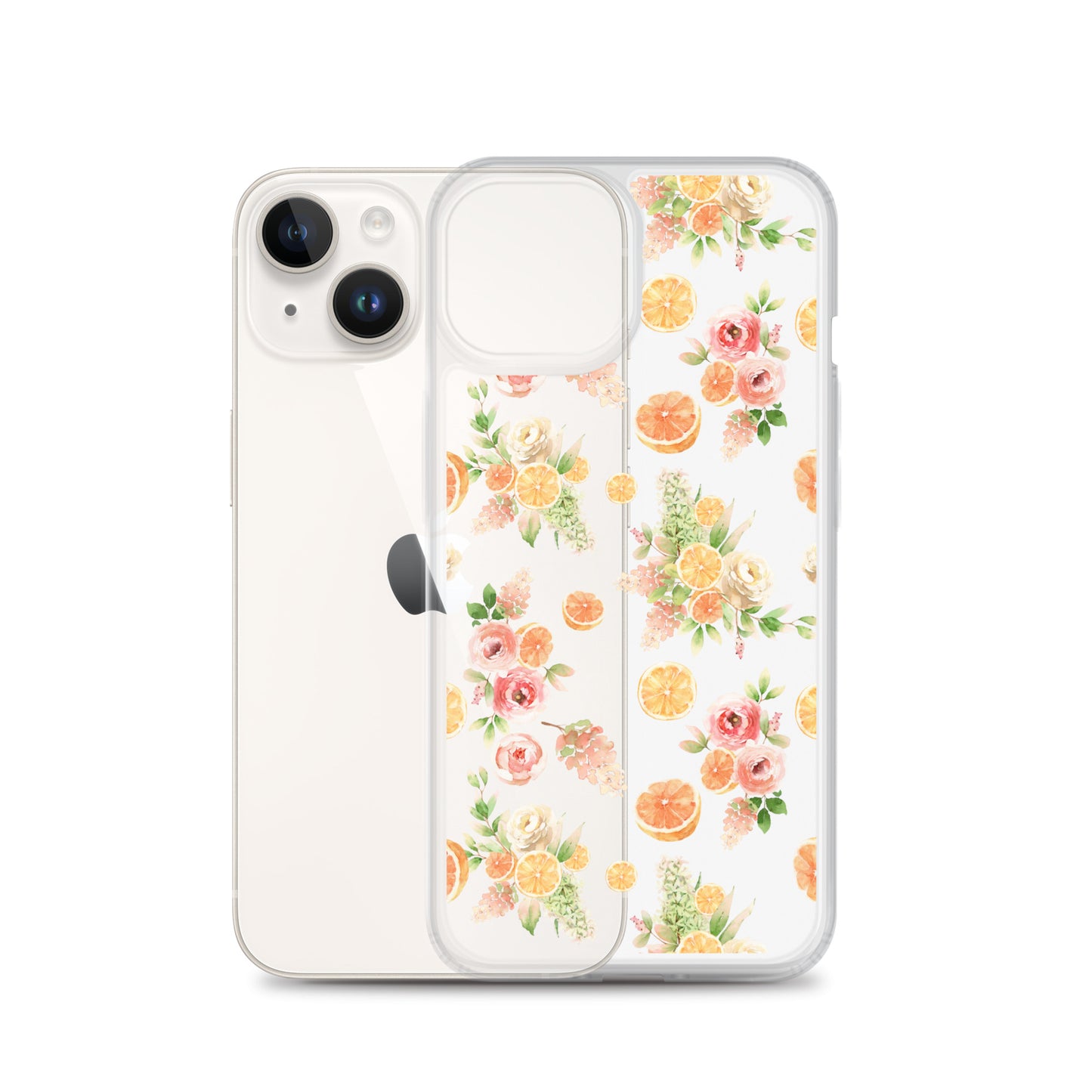 Orange Floral Clear Case for iPhone®