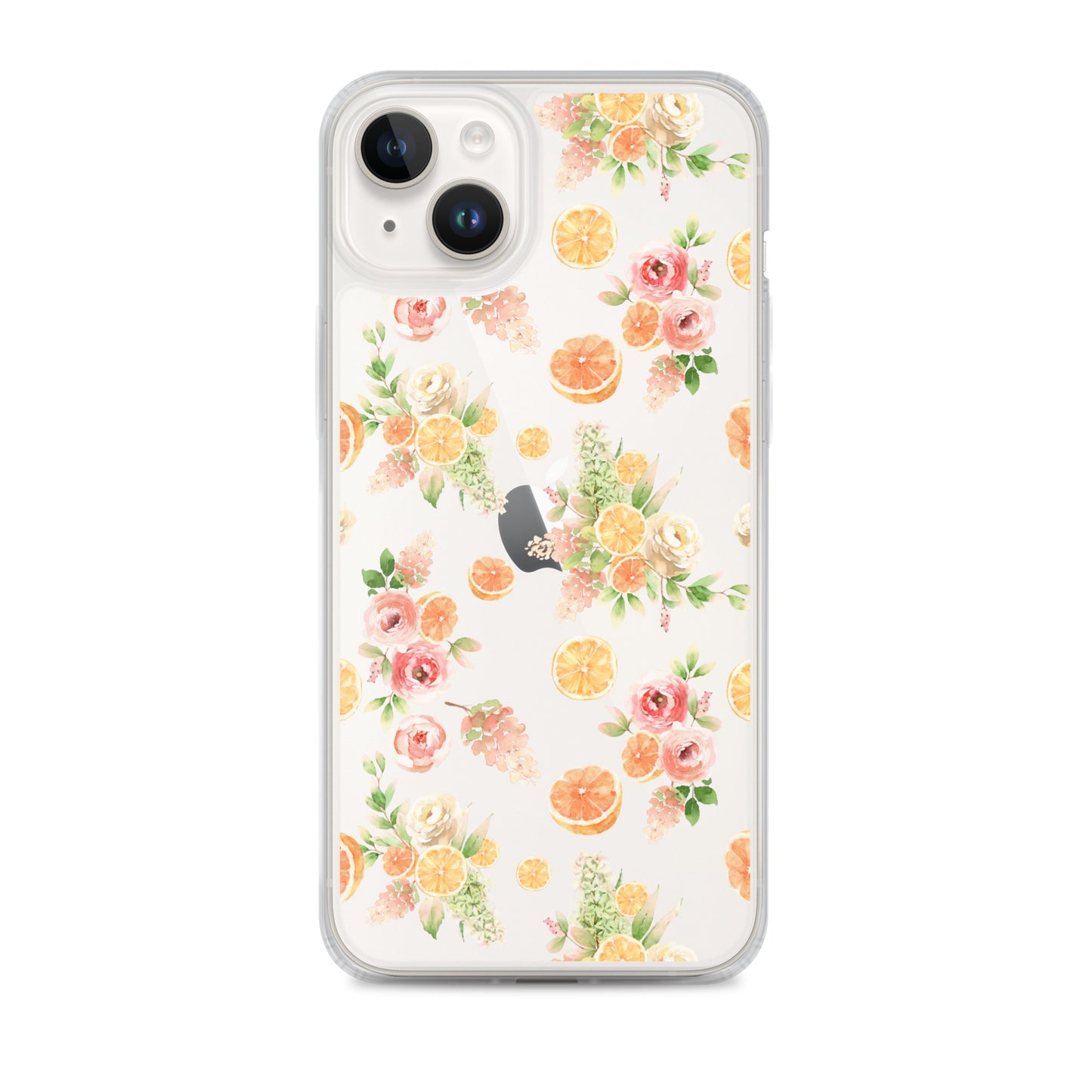 Orange Floral Clear Case for iPhone®