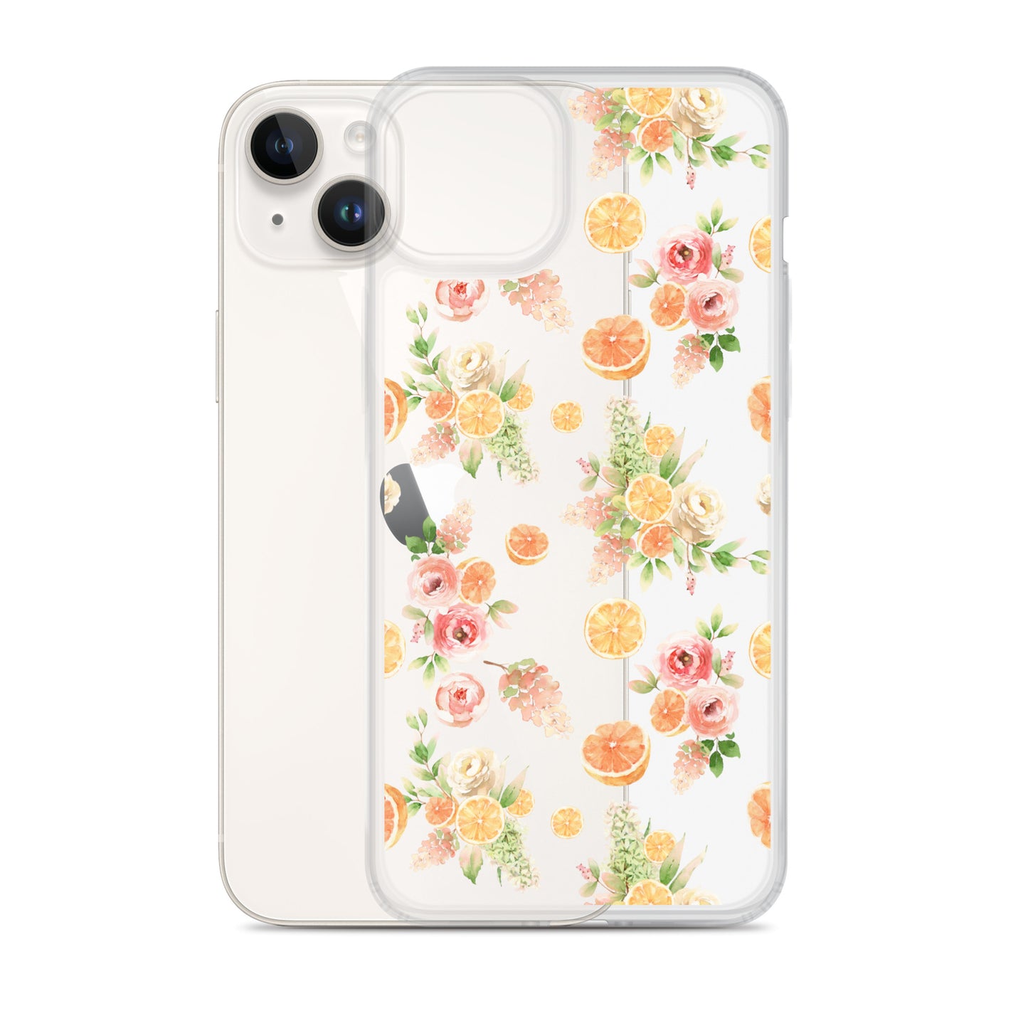 Orange Floral Clear Case for iPhone®