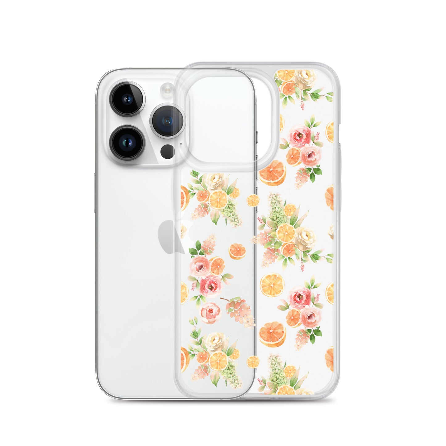 Orange Floral Clear Case for iPhone®