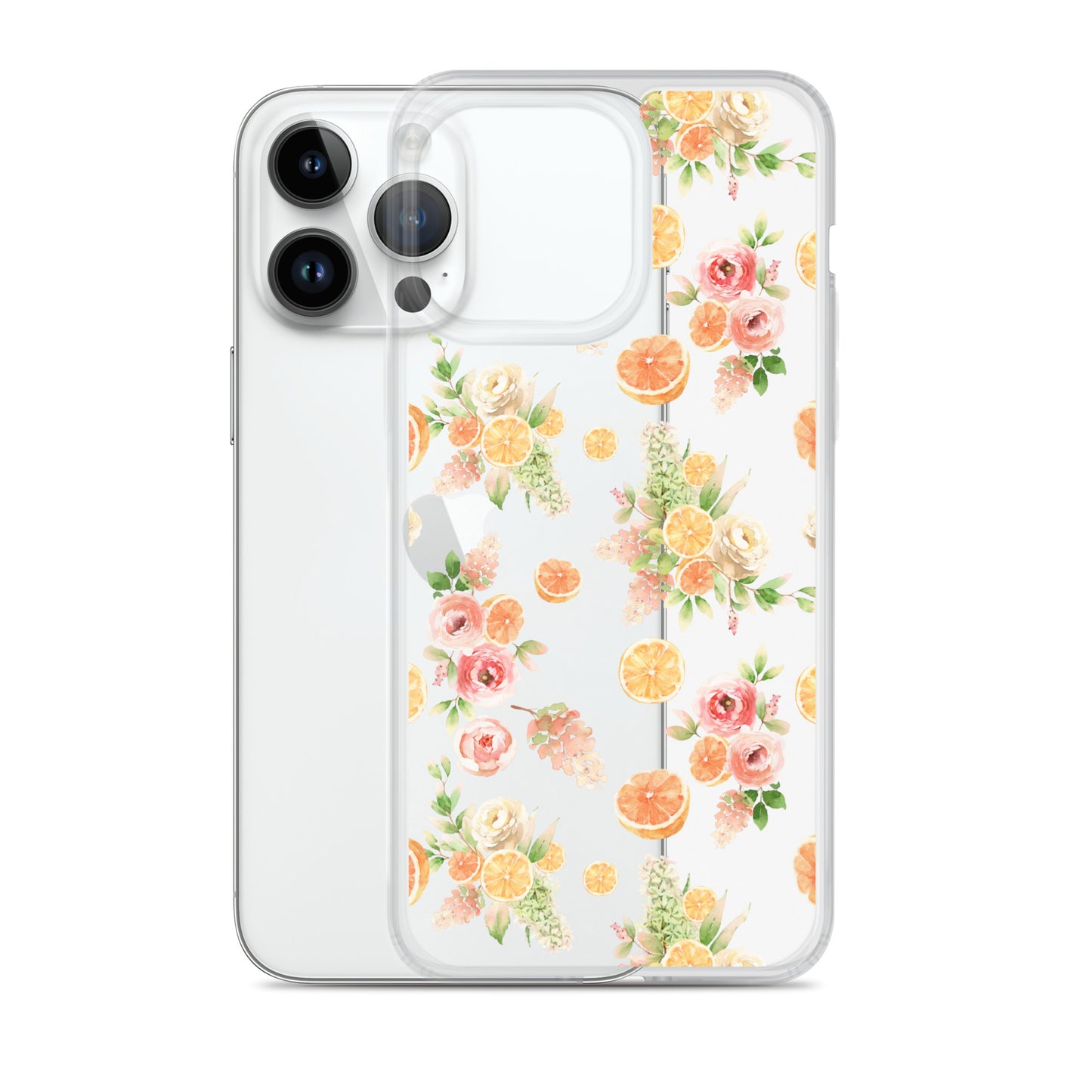 Orange Floral Clear Case for iPhone®