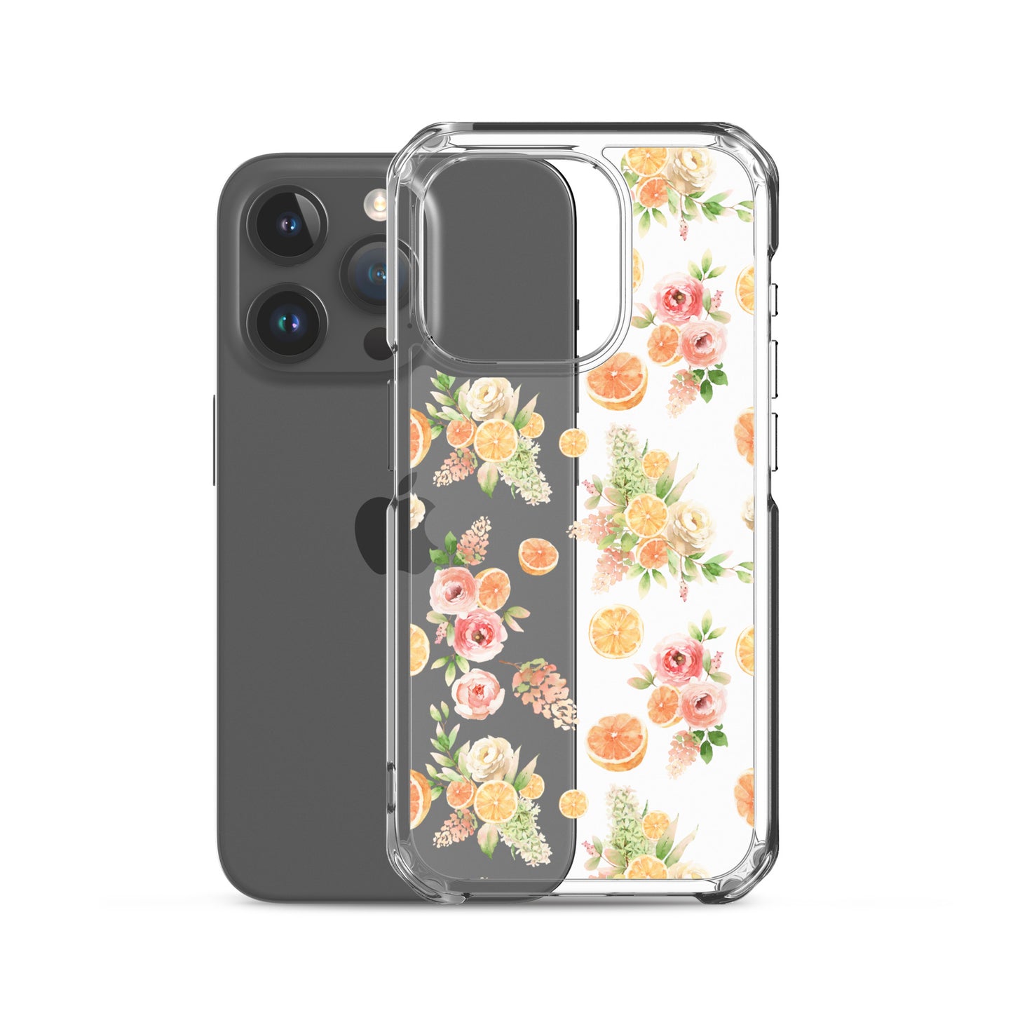 Orange Floral Clear Case for iPhone®