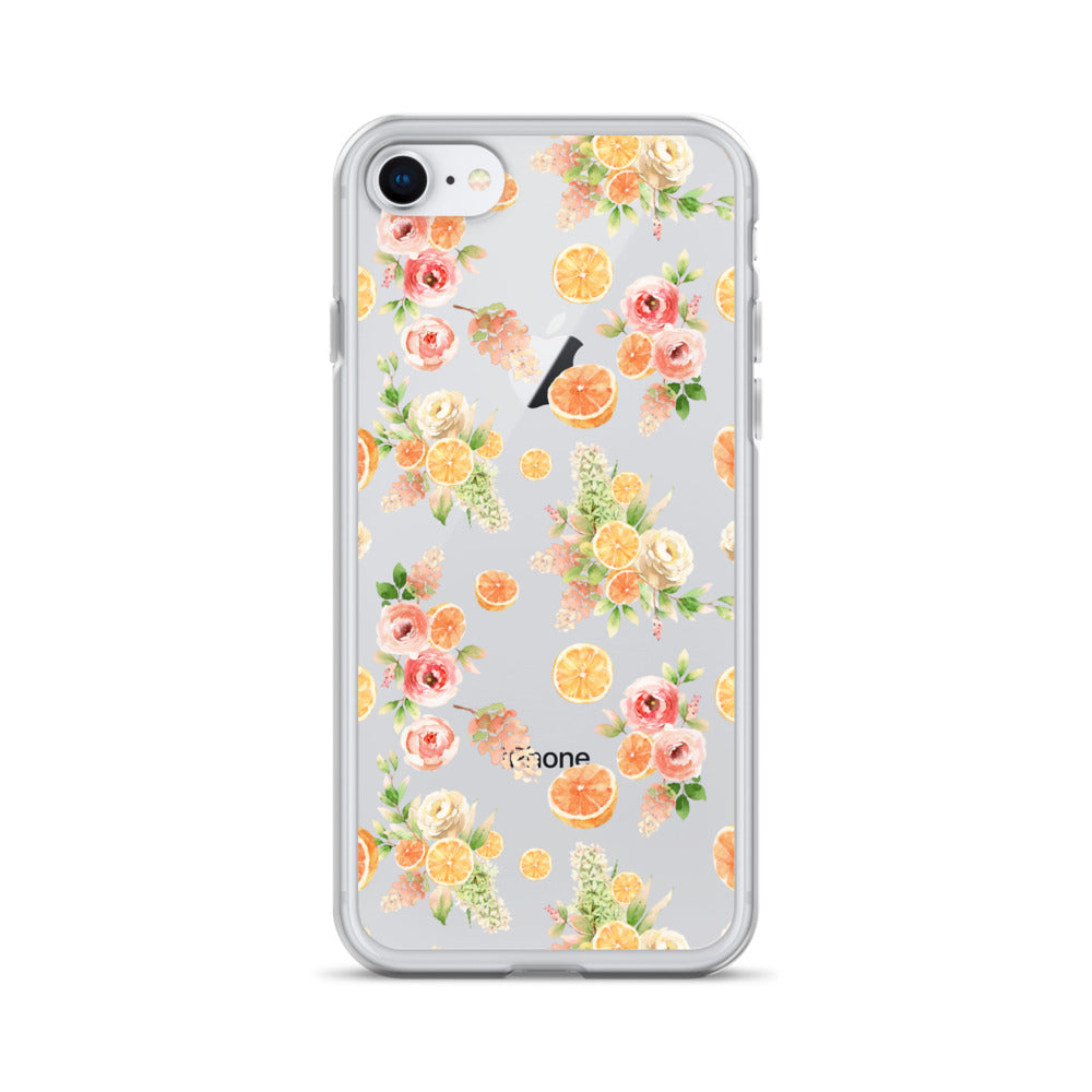 Orange Floral Clear Case for iPhone®