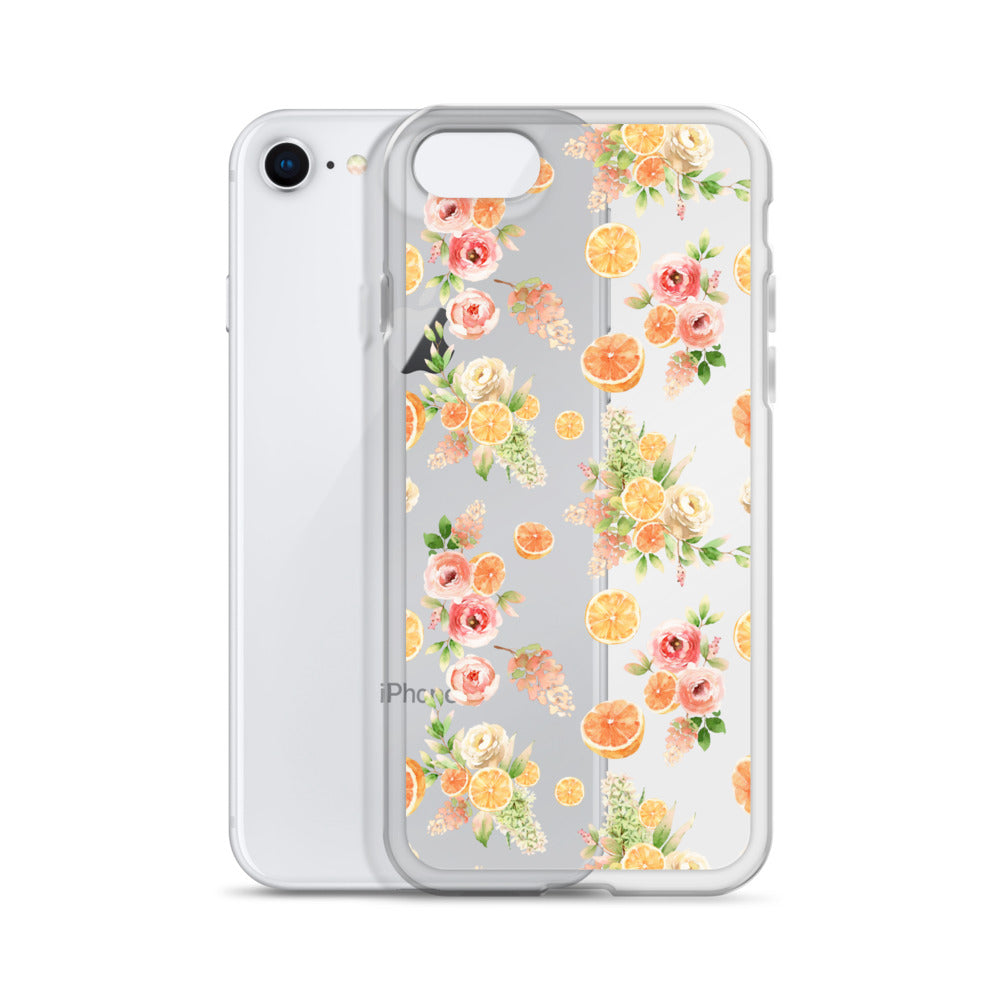Orange Floral Clear Case for iPhone®