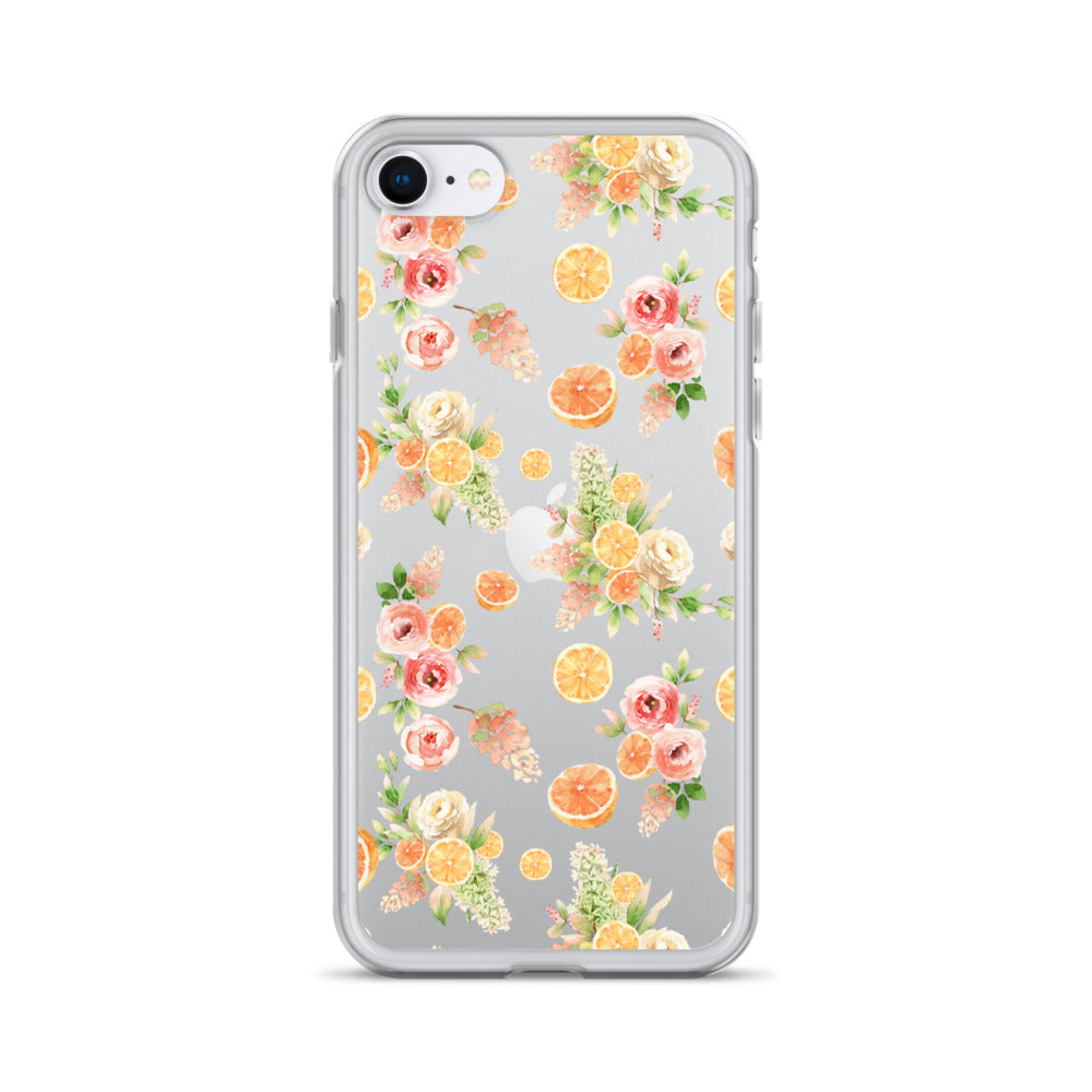 Orange Floral Clear Case for iPhone®