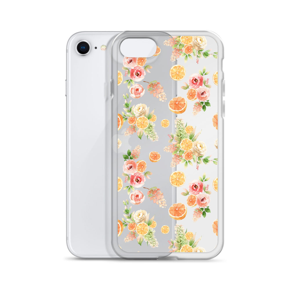 Orange Floral Clear Case for iPhone®