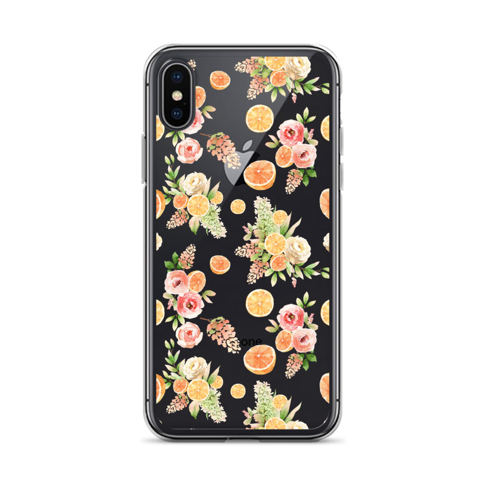 Orange Floral Clear Case for iPhone®
