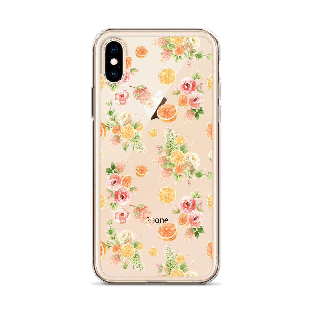 Orange Floral Clear Case for iPhone®