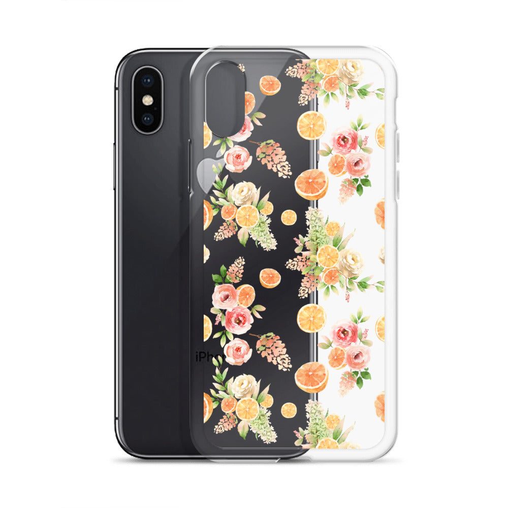 Orange Floral Clear Case for iPhone®