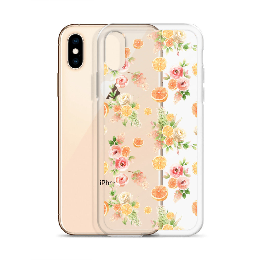 Orange Floral Clear Case for iPhone®