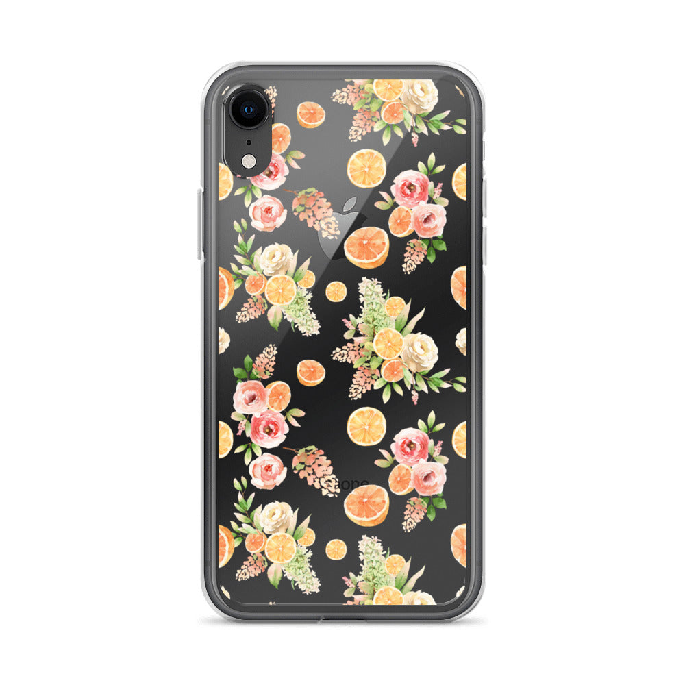 Orange Floral Clear Case for iPhone®