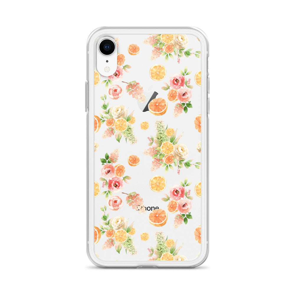 Orange Floral Clear Case for iPhone®